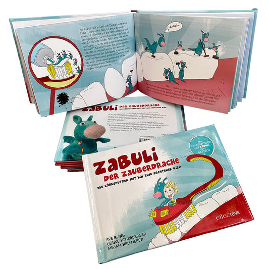 Zabuli Zauberdrache Zahnputz-Kinderbuch Stofftier Effecteve Verlag München Eve Kling