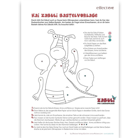 Zabuli Zauberdrache Zahnputz-Kinderbuch Stofftier Effecteve Verlag München Eve Kling