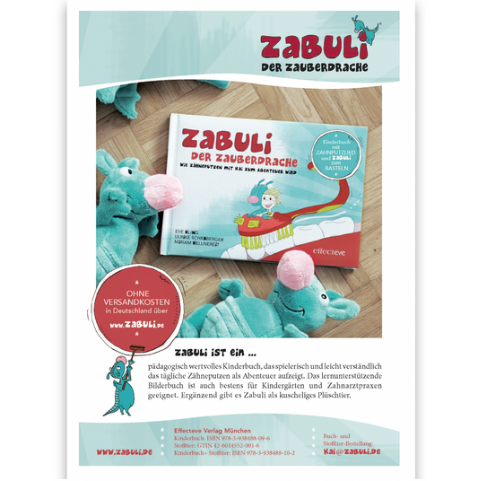 Zabuli Zauberdrache Zahnputz-Kinderbuch Stofftier Effecteve Verlag Muenchen Eve Kling