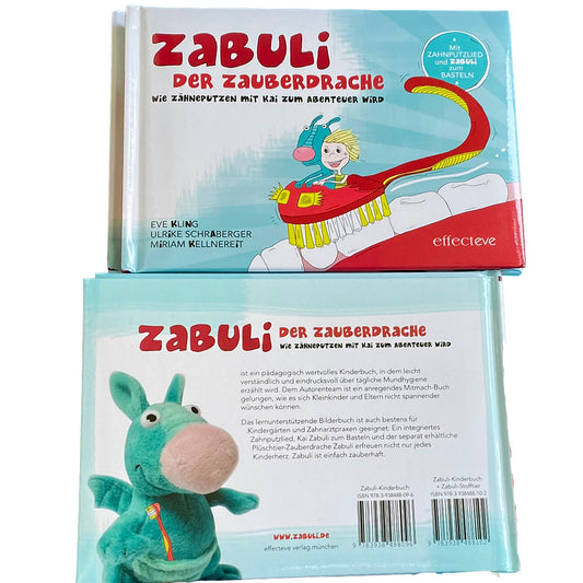 Zabuli Zauberdrache Zahnputz-Kinderbuch Stofftier Effecteve Verlag Muenchen Eve Kling